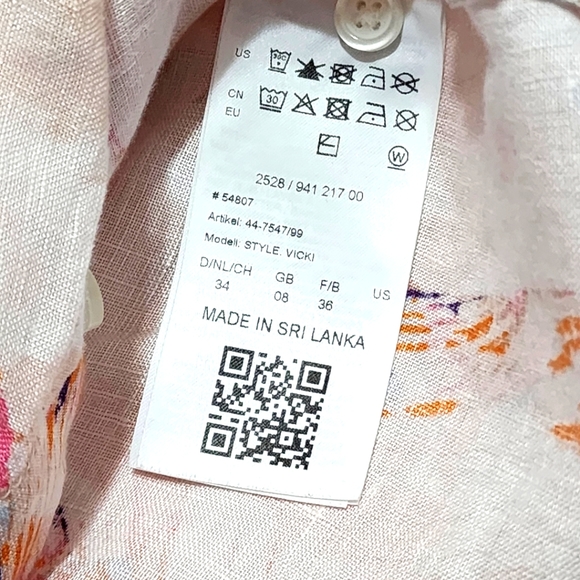 Brax Feel Good Vicki Floral Linen Polo 3/4 Sleeve Shirt - Picture 7 of 11